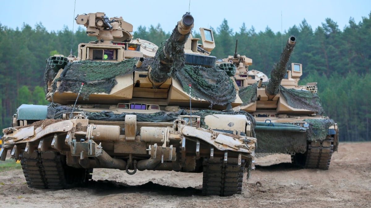 Czołgi amerykańskiej 3. Pancernej Brygadowej Grupy Bojowej podczas ćwiczeń w Drawsku Pomorskim