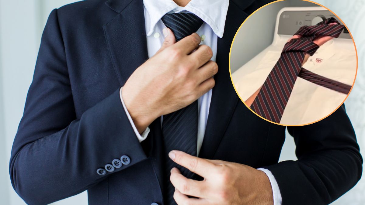 Wiązanie krawata na ręce.