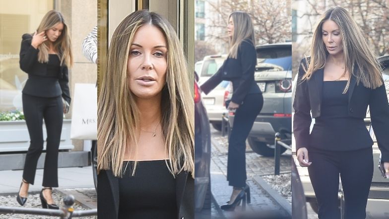 Małgorzata Rozenek wychodzi z butiku w niebotycznie wysokich obcasach