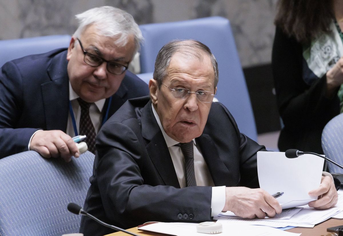 Siergiej Ławrow podczas posiedzenia Rady Bezpieczeństwa ONZ w kwietniu w Nowym Jorku
