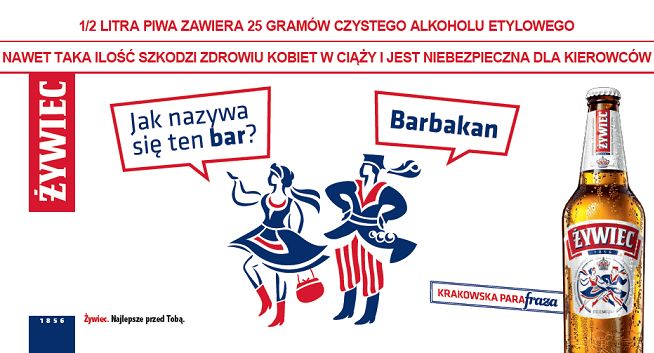 „Krakowska parafraza” - para z etykiet w reklamach piwa Żywiec