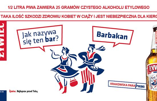 „Krakowska parafraza” - para z etykiet w reklamach piwa Żywiec