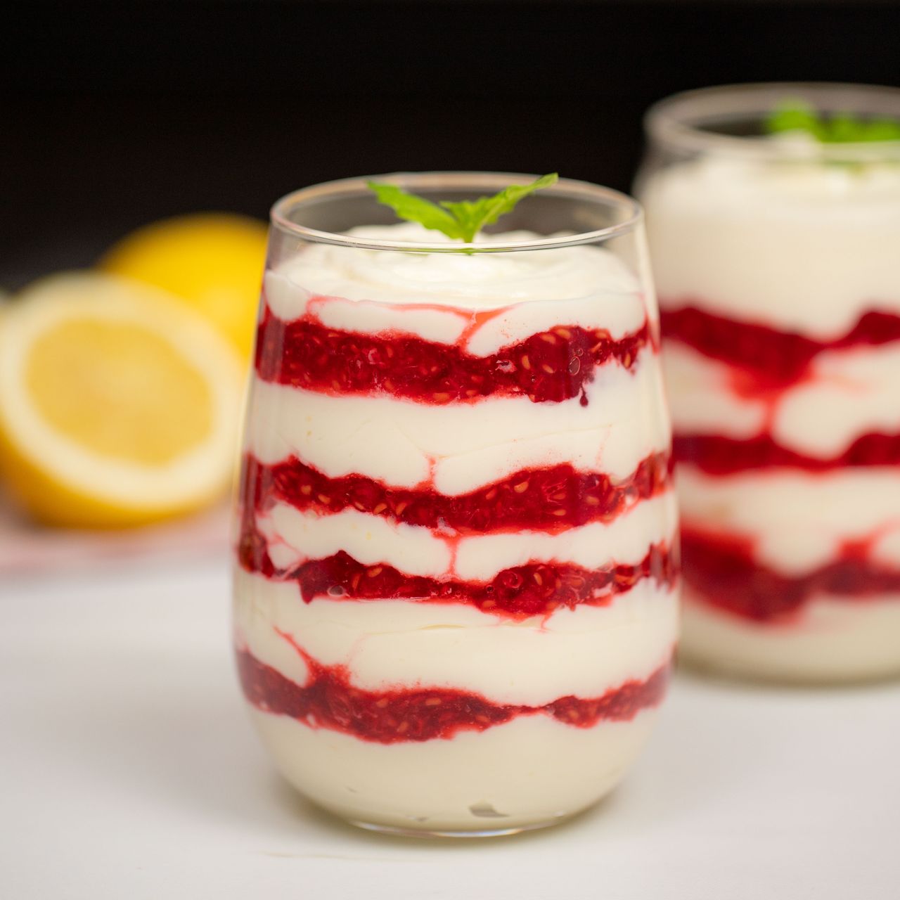 Raspberry-lemon cups