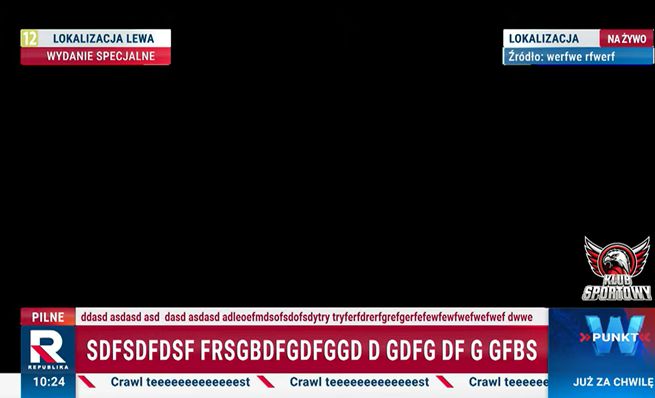 Testowa oprawa przed wtorkowym wydaniem programu "Dzisiaj"