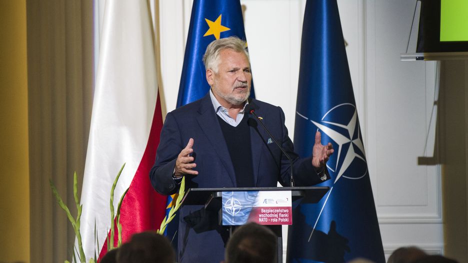 WARSAW, MAZOWIECKIE, POLAND - 2022/09/20: Former President of Poland, Aleksander Kwasniewski speaks during the conference in Warsaw. The conference "Security of NATO's eastern flank - the role of Poland" was held in Warsaw on the occasion of the 25th anniversary of the start of accession negotiations between Poland and NATO.
Former Presidents of the Republic of Poland, Aleksander Kwasniewski and Bronislaw Komorowski, invited opposition leaders and experts in security and defense policy to a joint debate. Among the participants of the meeting were: the chairman of the Civic Platform (Platforma Obywatelska), Donald Tusk, the deputy speaker of the Sejm and the co-chairman of the New Left (Nowa Lewica) Wlodzimierz Czarzasty, and the US ambassador to Poland, Mark Brzezinski. (Photo by Attila Husejnow/SOPA Images/LightRocket via Getty Images)