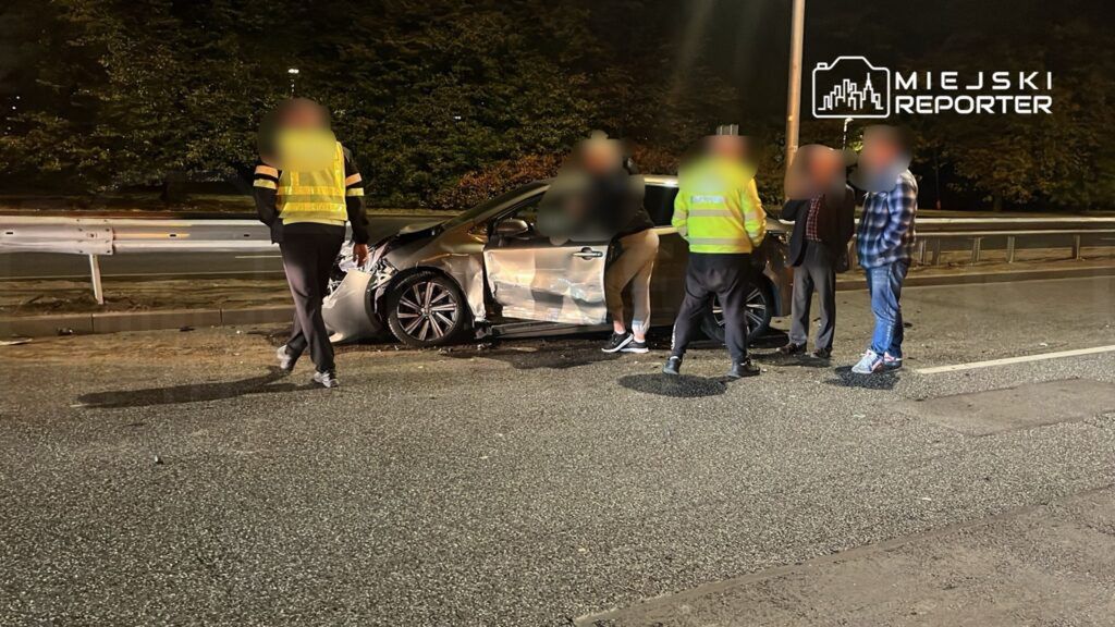 Warszawa: Zderzenie czterech pojazdów na Wisłostradzie