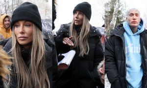 Zaaferowana Małgorzata Rozenek na proteście przed schroniskiem w Sobolewie. Wpadł też Stifler (ZDJĘCIA)