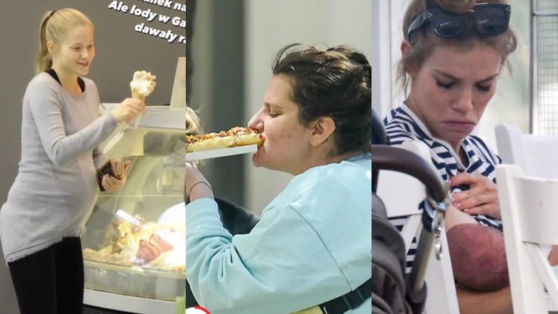 Celebrytki pokazują stare zdjęcia z czasu ciąży i karmienia dzieci