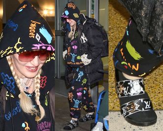 Młodzieżowa Madonna posyła nieśmiałe uśmiechy spod kolorowego kaptura (ZDJĘCIA)