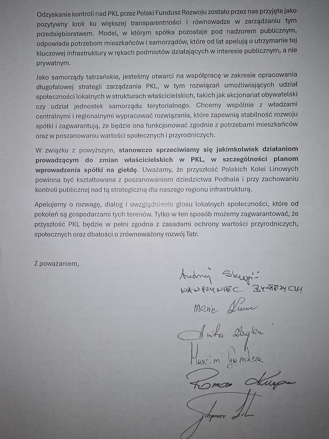 Stanowisko Samorządów Tatrzańskich