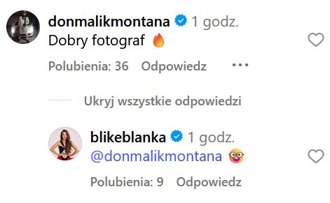 Malik Montana komentuje fotki Blanki w bikini