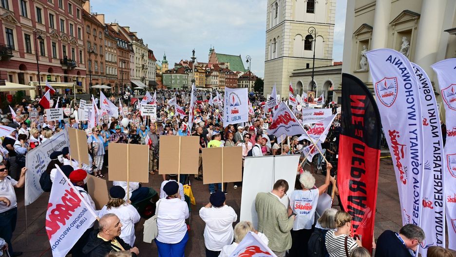 Protest nauczycieli w Warszawie