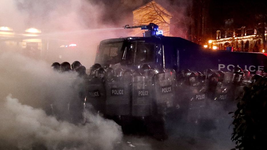 Protesty w stolicy Gruzji Tbilisi 