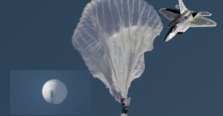 Amerykańskie F-22 zestrzeliły chiński balon szpiegowski. Zobacz nagranie