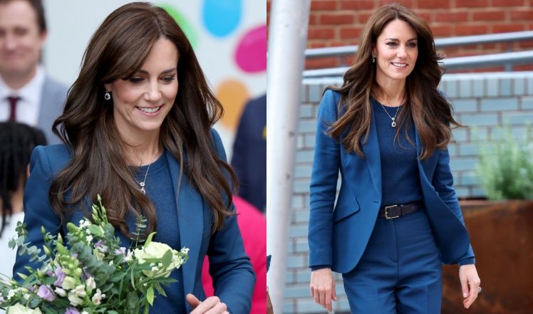 Księżna Kate w kobaltowej marynarce od Alexandra McQueena