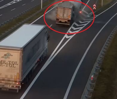 Pokazali przerażające wideo z wypadku. Cysterna nagle zatrzymała się na obwodnicy