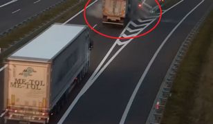 Pokazali przerażające wideo z wypadku. Cysterna nagle zatrzymała się na obwodnicy