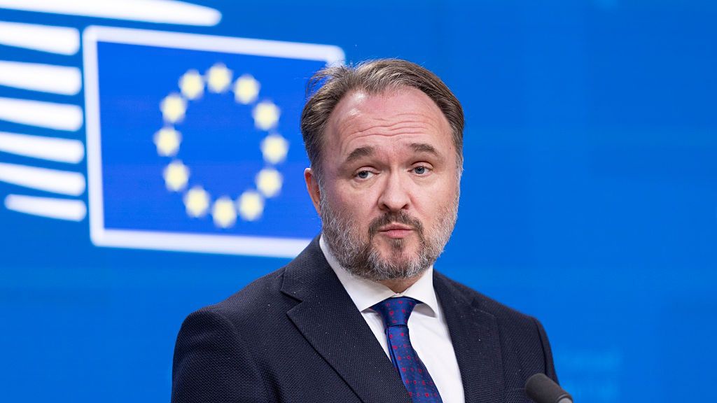 European Ministers Of Energy Council
European Commissioner for Energy and Housing Dan Jorgensen at a press conference on EU energy security and affordability amid the Middle East crisis following the Transport, Telecommunications and Energy Council with the European Union Energy and Foreign Affairs ministers meeting. Brussels, Belgium on March 16, 2026 (Photo by Nicolas Economou/NurPhoto via Getty Images)
NurPhoto
dan jannik jørgensen, eu, energy policy, closeup, commissioner for energy and housing, danish, energy council, eu politics, european commissioner, energy security, middle east crisis, transport council, brussels, telecommunications council, foreign affairs ministers, energy ministers, march 16, talks, energy affordability, nurphoto, man, eu ministers, dan jorgensen, eu energy, housing, nicolas economou, dan jorgenses, crisis response, summit, face expression