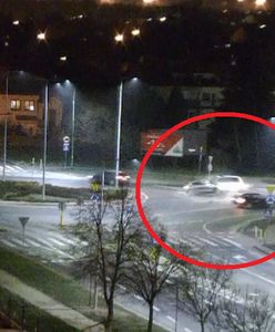 21-latek w BMW przeciął rondo i staranował forda. Jest nagranie zderzenia
