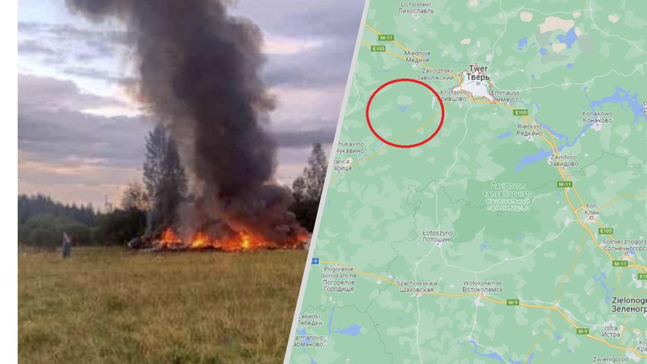 Miejsce katastrofy samolotu z Prigożynem na pokładzie