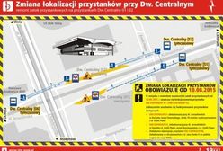 Remont nawierzchni przy Dworcu Centralnym. Nowe lokalizacje przystanków