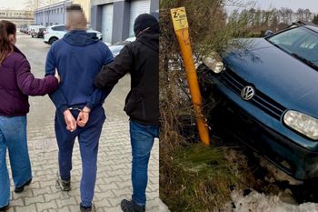 Zostawił rodzinę w aucie i zaczął uciekać. Zapłacił ogromny mandat