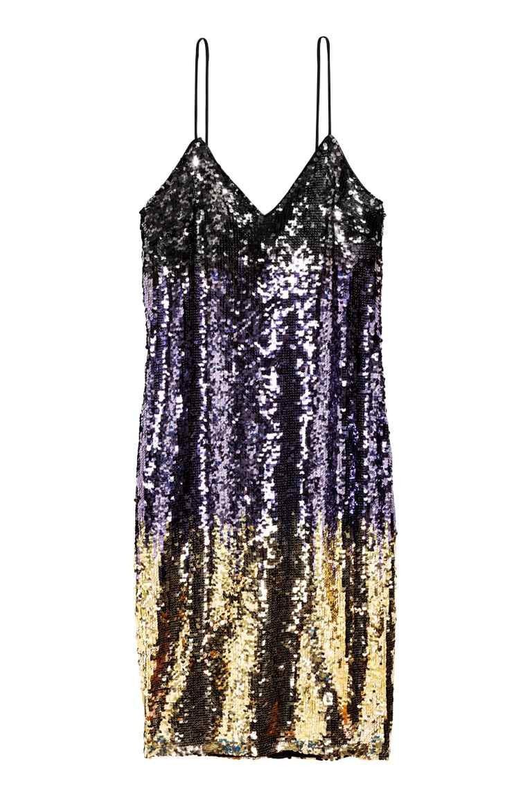 cekinowa sukienka H&M, cena: 229zł