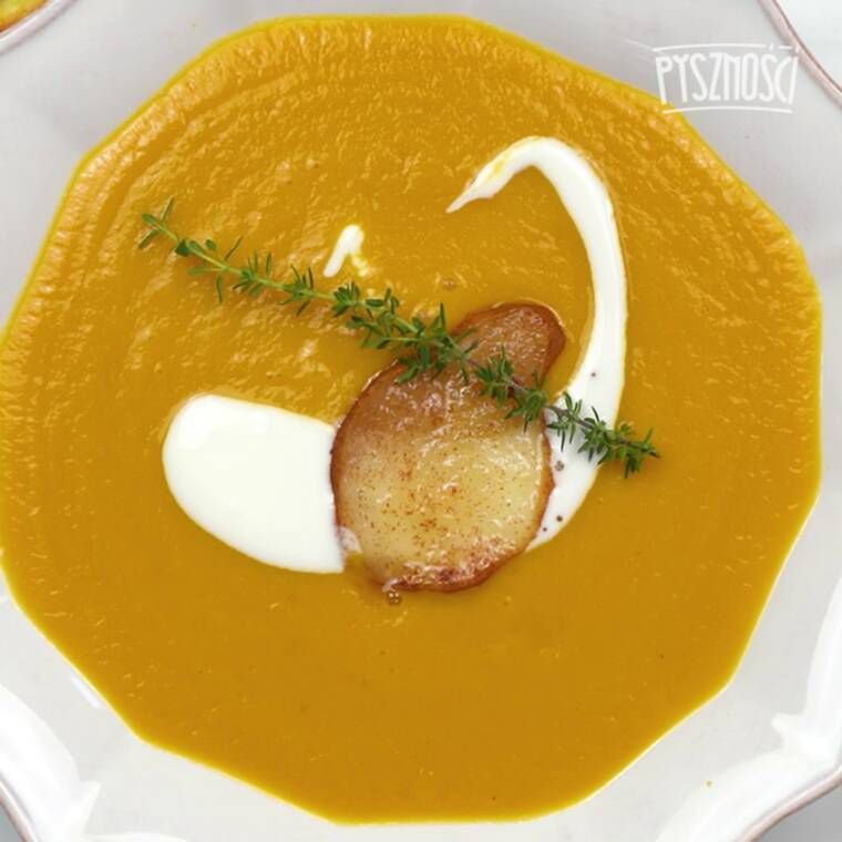 zupa krem z batatów z pieczoną gruszką