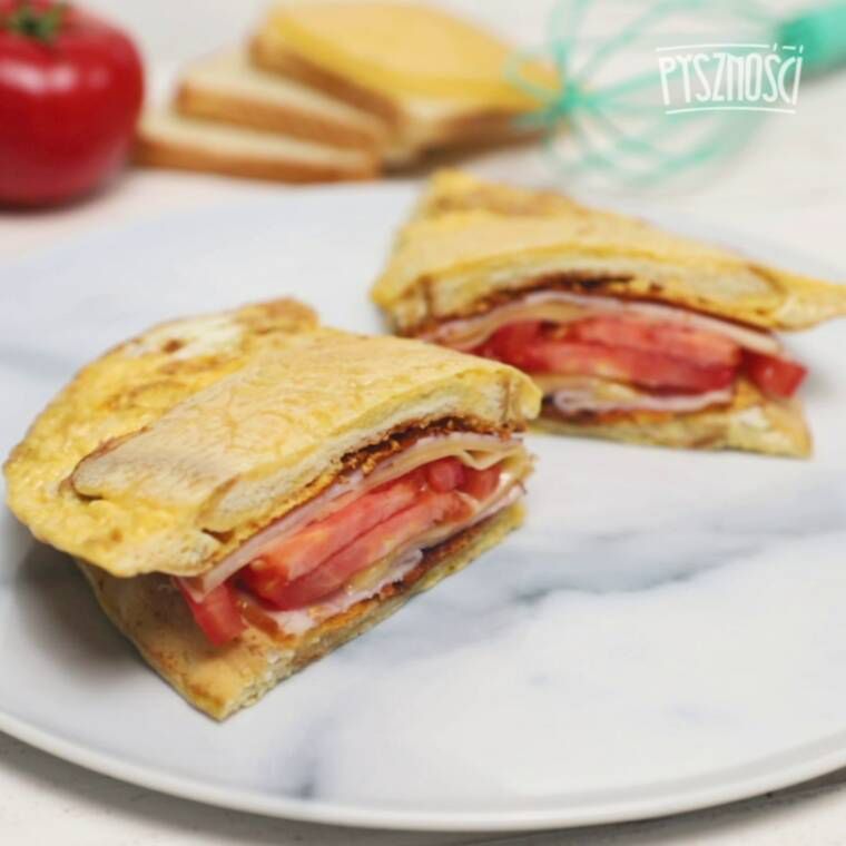 jajeczna kanapka z patelni