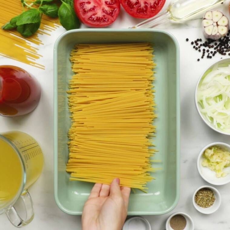 błyskawiczne spaghetti z piekarnika