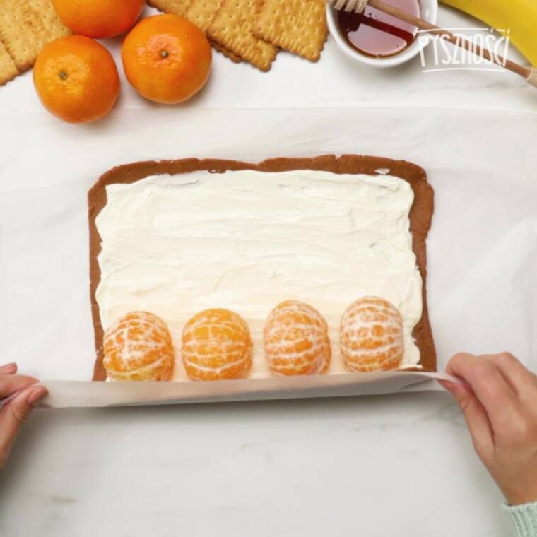 genialna rolada z mandarynkami bez pieczenia