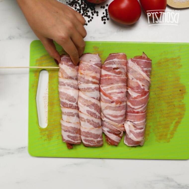 szaszłyki z kurczaka z boczkiem