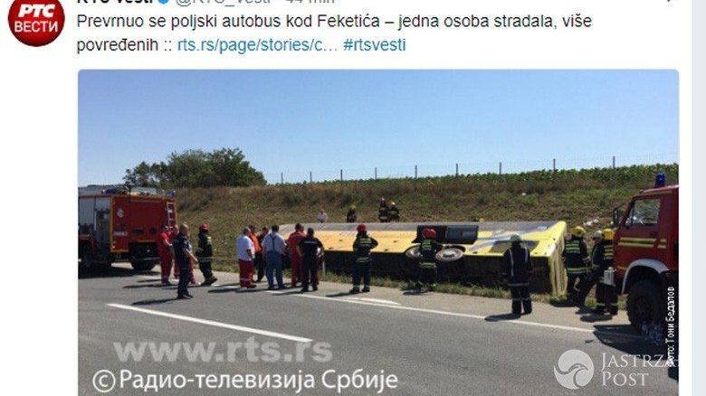 Wypadek polskiego autokaru w Serbii