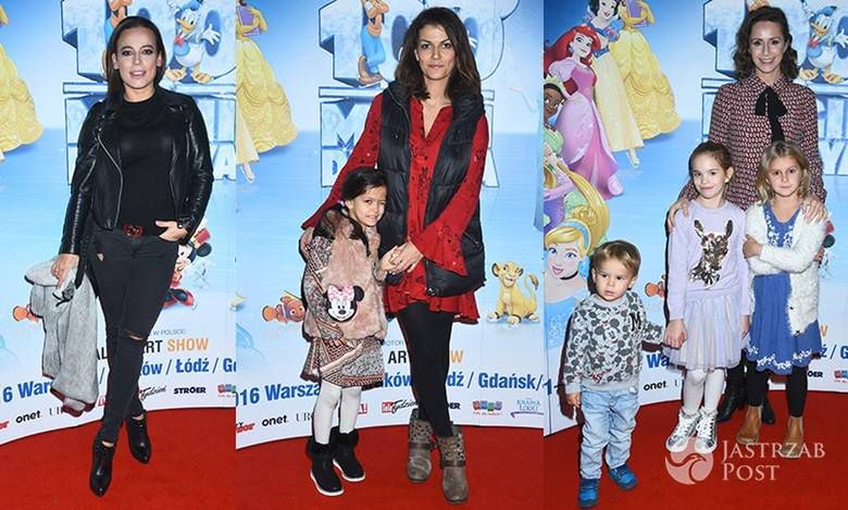 Gwiazdy na widowisku "Disney on ice": Anna Mucha, Monika Mrozowska, Alżbeta Lenska...