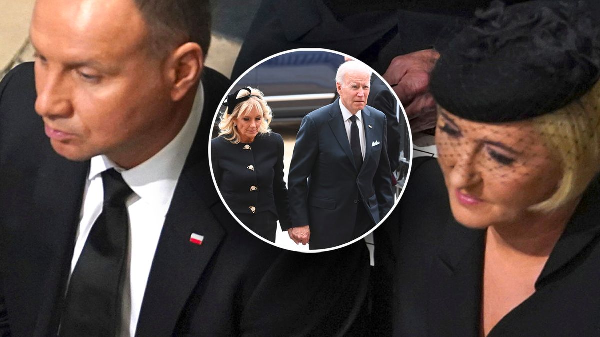 Pogrzeb królowej. Dudowie usadzeni podczas oficjalnych uroczystości przed prezydentem USA Joe Bidenem. Takiej Pierwszej Damy RP jeszcze nie widzieliśmy