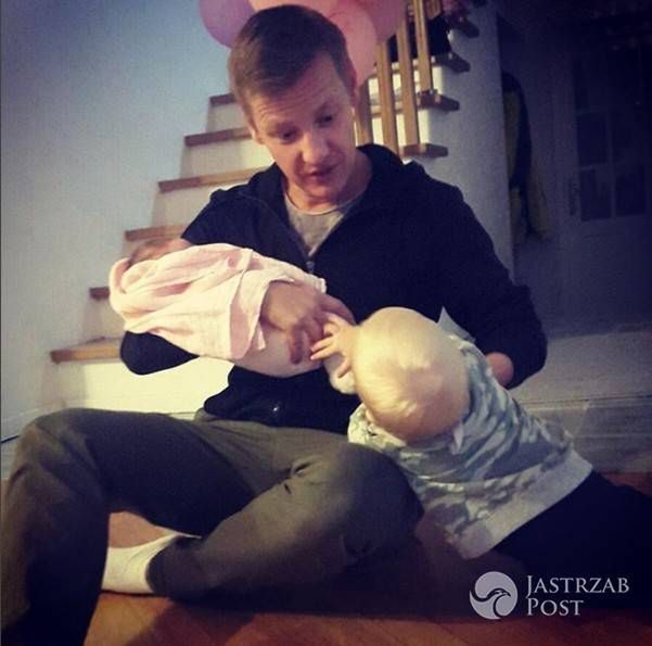 Rafał Mroczek z córką i bratankiem