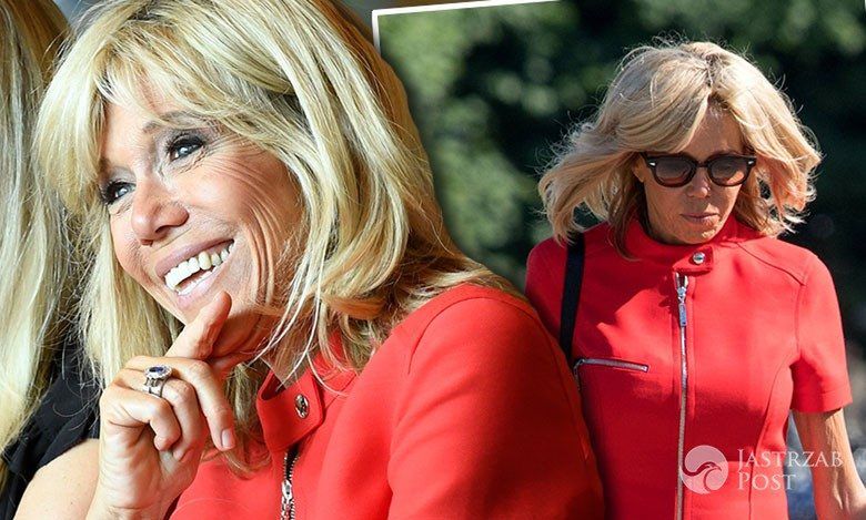 64-letnia Brigitte Macron ma nogi jak modelka! W czerwonej mini wyglądała fantastycznie!