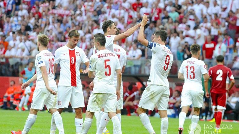 Kibic na murawie w meczu Polska-Portugalia na EURO 2016