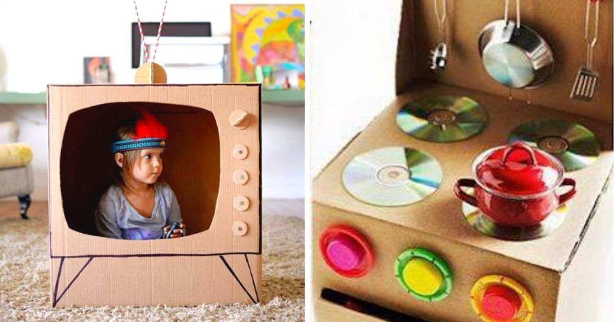 23 Toys Made of Cardboard Boxes. Kids Love Them!