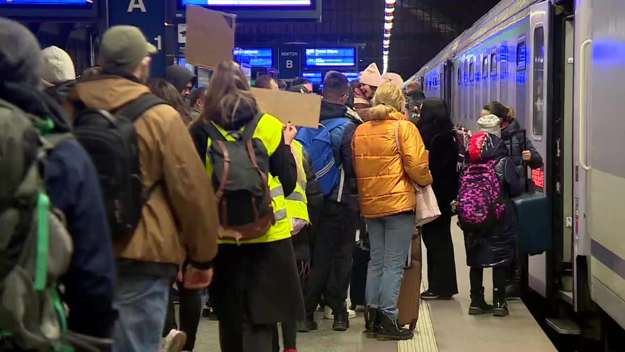 Akcja pomocy dla uchodźców z Ukrainy na Dworcu Głównym we Wrocławiu