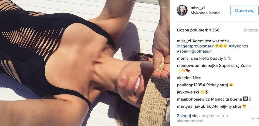 Zosia Ślotała w kostiumie kąpielowym Dakotta marki Agent Provocateur