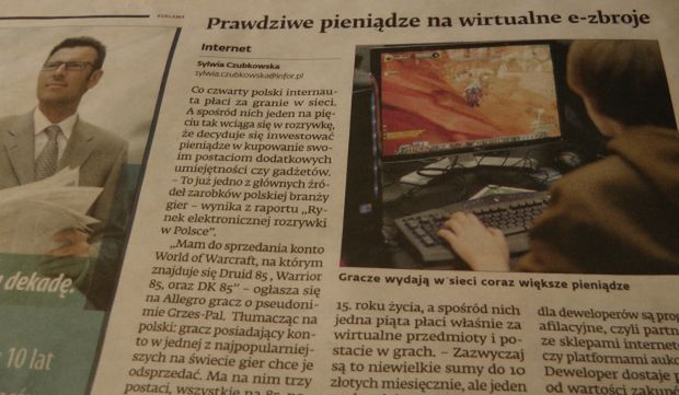 Dziennik Gazeta Prawna: &quot;Co czwarty polski internauta płaci za granie w sieci&quot;