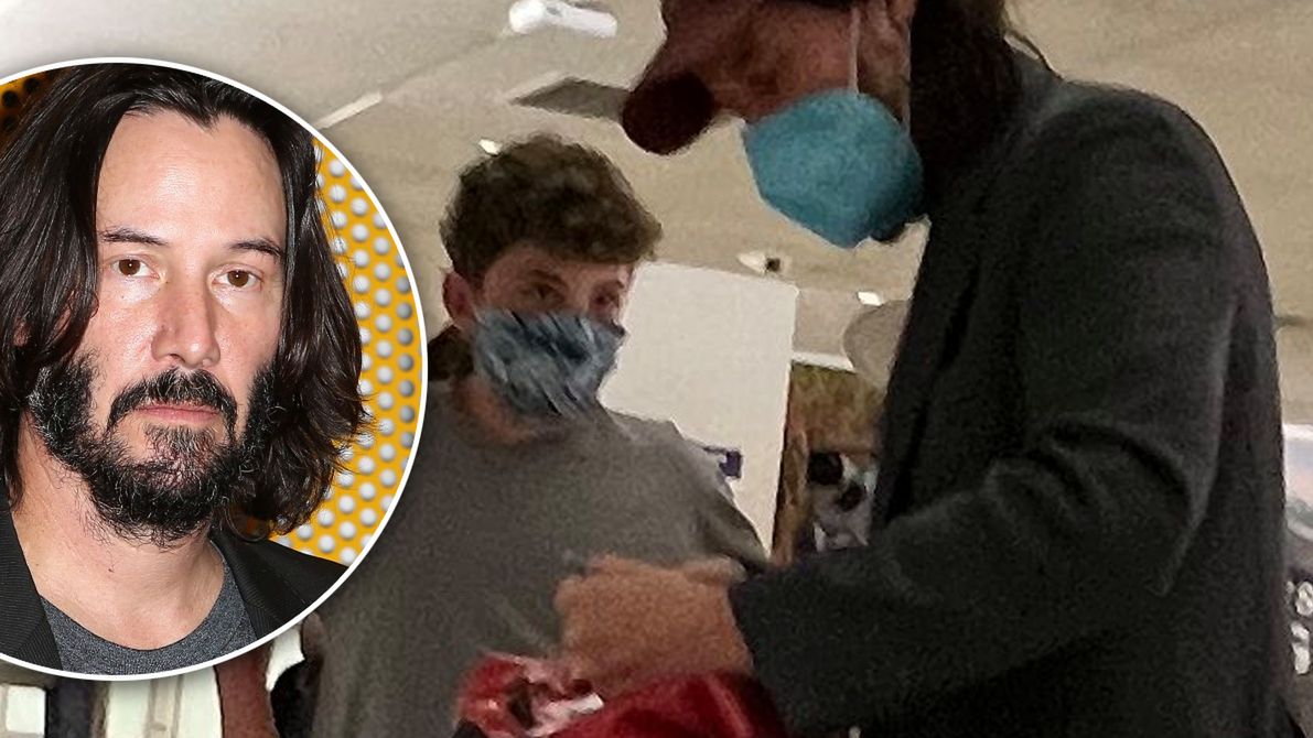 Keanu Reeves na lotnisku