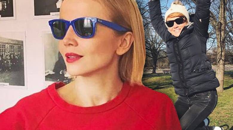 Katarzyna Zielińska z synem na pierwszym spacerze