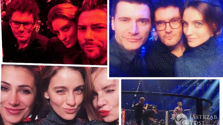 Renata Kaczoruk i Agnieszka Wożniak-Starak na walce Popka z Pudzianem, Tomasz Kammel, Olivier Janiak, Kuba Wojewódzki na walce Popka z Pudzianem