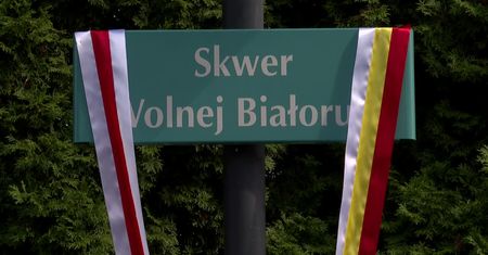 Liderka białoruskiej opozycji Swiatłana Cichanouska wzięła udział w otwarciu skweru Wolnej Białorusi w Białymstoku