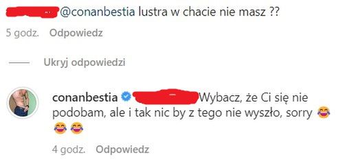 Conan Kaźmierski rozprawił się z hejterem. Ale miazga!