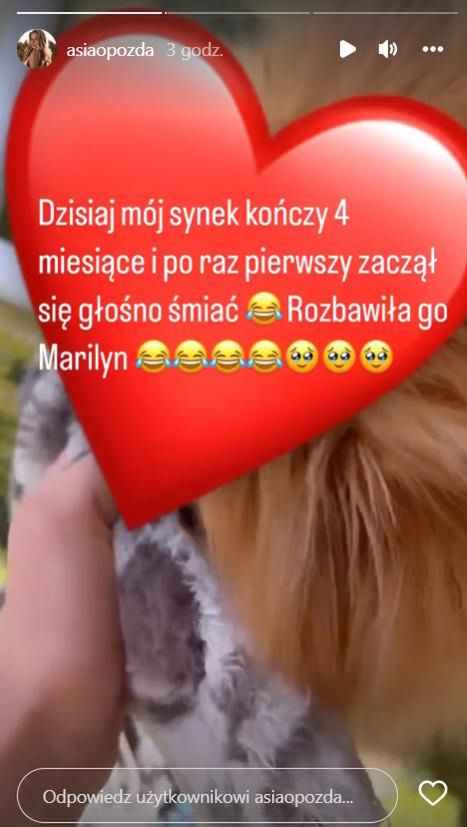 Joanna Opozda pokazała, jak jej syn się śmieje
