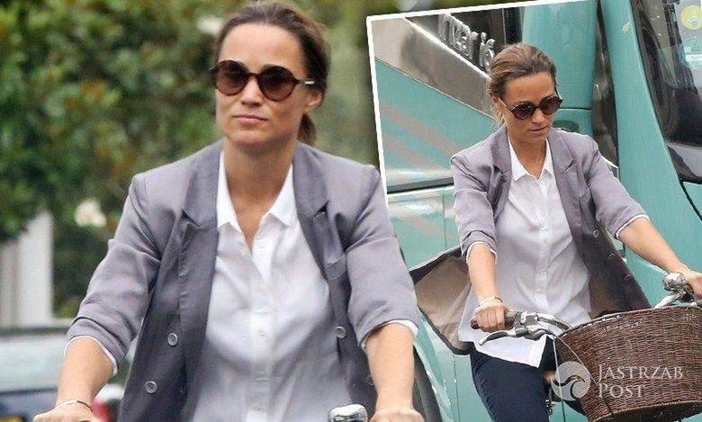 Ciężarna Pippa Middleton relaksuje się podczas rowerowej przejażdżki po Londynie. A brzuszek coraz większy!