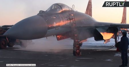 Rosyjskie myśliwce Su-35S na Białorusi. Przygotowania do wspólnych manewrów.